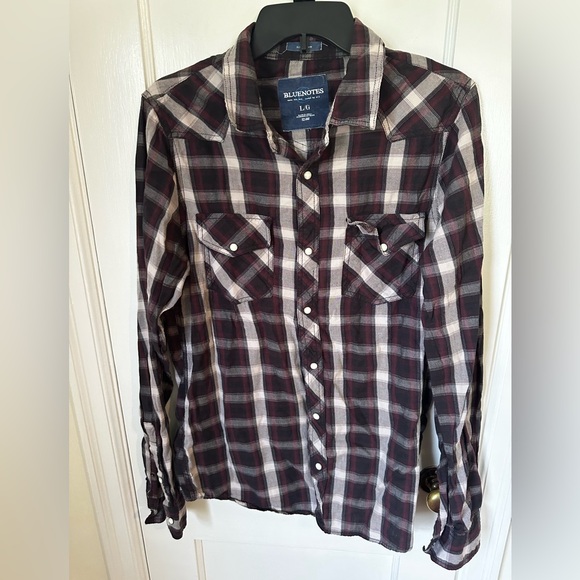 Bluenotes White and Red Casual Button Down Shirt - Picture 1 of 5